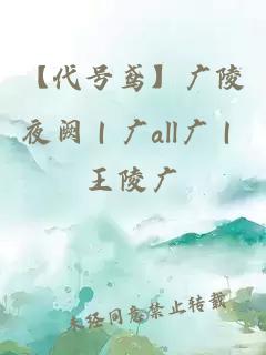 【代号鸢】广陵夜阙｜广all广｜